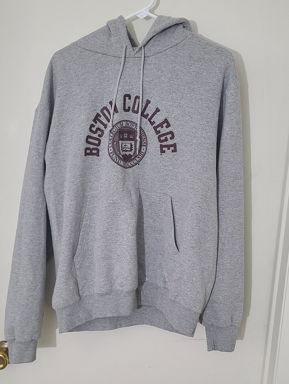 Boston College Champion Gray Hooded Sweatshirt Large